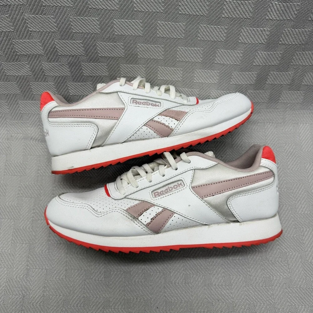 Reebok Classic Shoes Womens Size 8 White Pink‎ Red Ortholite Sneakers EG0897 - Picture 6 of 9